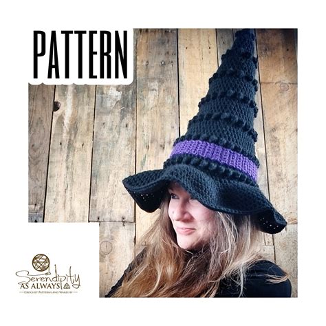 Crochet pattern for a funky witch hat
